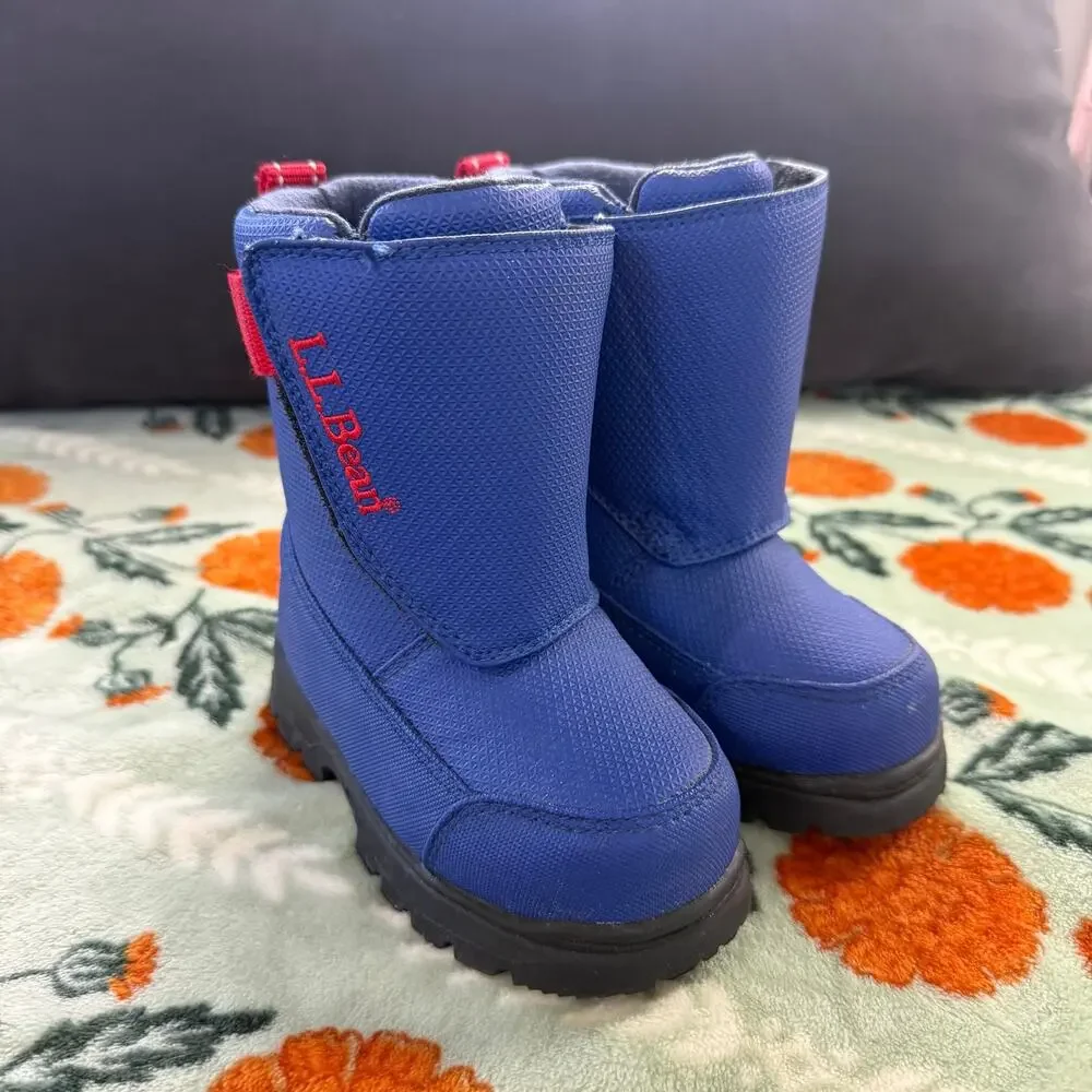 LL Bean Blue Red Winter Snow Boots Toddler 7 Boys Girls Little Kid